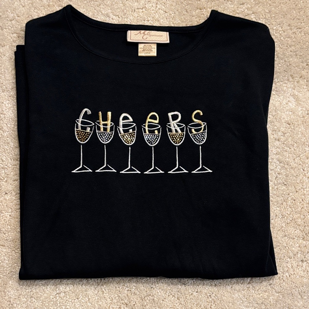 Black Cheers Long Sleeve Tee